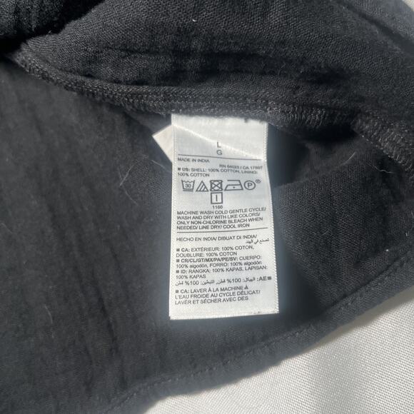 NEW Old Navy Flutter-Sleeve Textured Mini Swing Dress LBD 100% Cotton Black Sz L - Picture 6 of 8